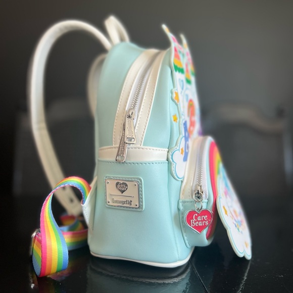 NEW CareBears Loungefly Backpack with Pastel Rainbow Stars and Castle